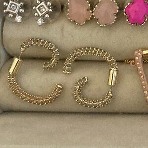 Demarson Blush Rose full pave mini Luna earrings